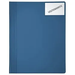 Foldersys Dauer-Schnellhefter mit weissen Heftzungen Taschen vorn+innenA4 blau