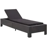 Sonnenliege mit Auflage Schwarz Poly Rattan