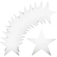 QUARKZMAN 36 Stück Silberne Sterne Ausschnitte Doppelseitig Bedrucktes Papier Sterne Dekoration Karton Stern für Klassenzimmer Wand Party Filmabend Partybedarf, 11 Zoll