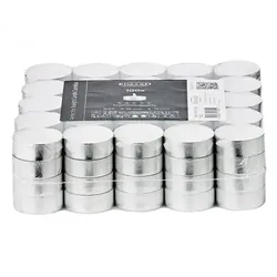 EDZARD 100 Stück Teelichter weiß, Premium Wachs, Alu-Cup, Durchmesser 39mm, ohne Duft, Brenndauer 4 Stunden