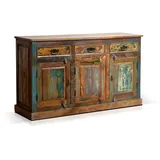 Moebel-Eins RIVERBOAT Sideboard I aus Altholz, Material Massivholz - 2 Jahre Gewährleistung - mind. 14 Tage Rückgaberecht - Bunt