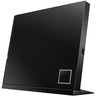 Asus SBW-06D2X-U externer Slim Blu-Ray BDXL Brenner (6x BD-R (SL/DL), 8x DVD±R, 6x DVD±R DL, 5x DVD-RAM, USB 2.0) inkl. Cyberlink Power2Go, Hochglanz Schwarz