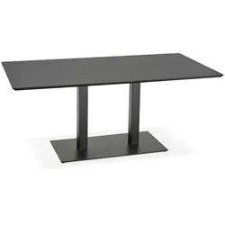 Designer-Tisch – Stabile Metallstruktur, Schwarze Holzplatte, 180 x 90 cm, Multifunktional | Kadima Design