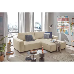 Ecksofa ED EXCITING DESIGN "Elba L-Form", beige (creme), B:282cm H:93cm T:192cm, 92% Polyester, 8% Nylon, Sofas