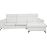 vente-unique Ecksofa aus Büffelleder – elfenbeinfarben – rechter Winkel
