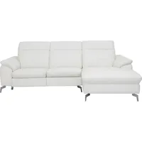 vente-unique Ecksofa aus Büffelleder – elfenbeinfarben – rechter Winkel