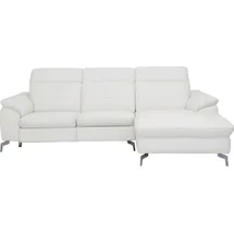 vente-unique Ecksofa aus Büffelleder – elfenbeinfarben – rechter Winkel