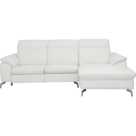 vente-unique Ecksofa aus Büffelleder – elfenbeinfarben – rechter Winkel