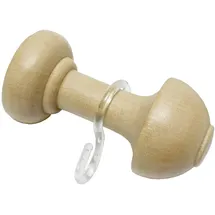 GARDINIA Schalhalter Holz, Mit Haken, Natur, 8 cm