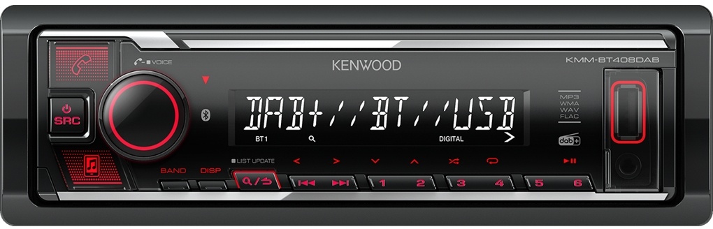 Kenwood Electronics KMM-BT408DAB Auto Media-Receiver Schwarz 88 W Bluetooth