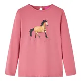 vidaXL Kinder Langarmshirt mit Pferd Langarm T-Shirt Jungen Kindershirt Altrosa 116 - 116