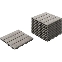Terrassenfliesen ATESSA Holz- Plastik- Verbundstoffe (WPC) Grau