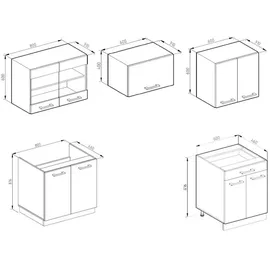 Vicco Küchenzeile R-Line J-Shape 200 cm Rot/Anthrazit