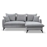 WERK2 Ecksofa »Modica L-Form«, Minimalistisches Ecksofa mit Schlaffunktion & Bettkasten, grau