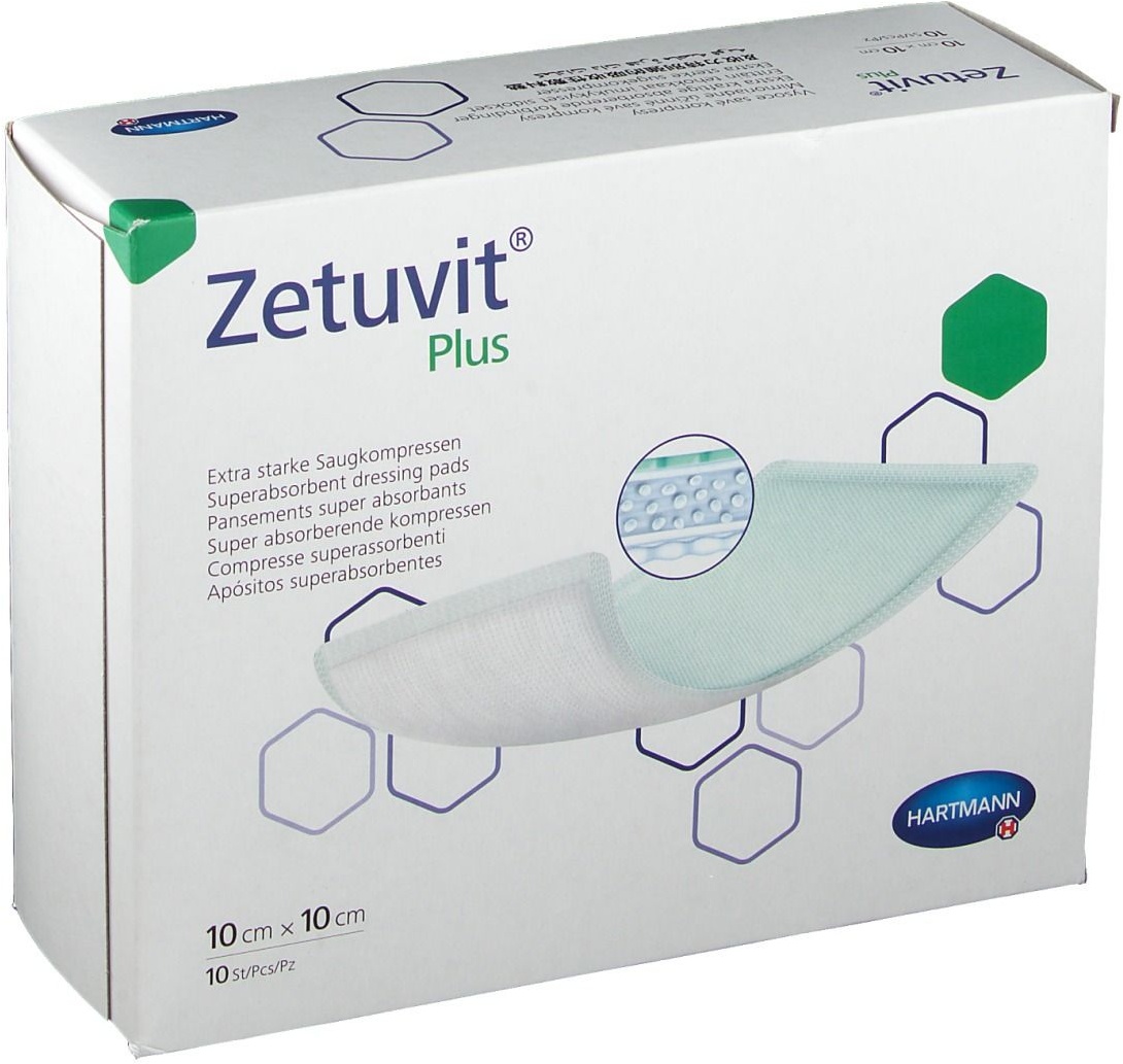 Zetuvit® Plus steril 10 x cm Kompressen St gruen