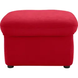 Hocker DOMO COLLECTION "Faenza", rot (dunkelrot), B:60cm H:41cm T:60cm, 100% Polyester, Hocker, Polsterhocker, DOMO collection Hocker, in großer Farbvielfalt