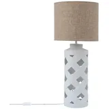 efectoLED Ledkia - Tischlampe Keramik und Stoff, Makalu Weiß