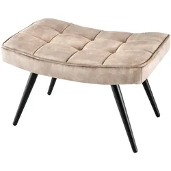 riess-ambiente Hocker SCANDINAVIA - modern champagner beige Samt schwarze Metallbeine Fußhocker