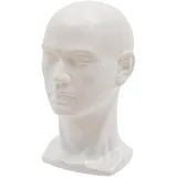 Esyogen Männlich Modellkopf aus PVC Perückenkopf Dekokopf Mannequin Kopf Hüte Brille,50 Kopf-Umfang x 30cm Produkthöhe (Weiß glänzend)