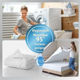 sei design heimtextilien inh. i. richter Bett-SET Bettdecke Steppdecke leicht 135x200 + Kopfkissen 80x80 - Weiß