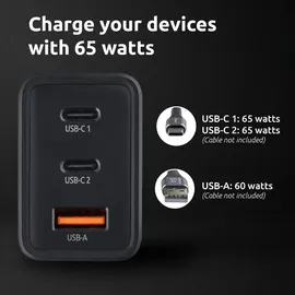 Intenso Power Adapter W65ACC, GaN Ladegerät, schwarz