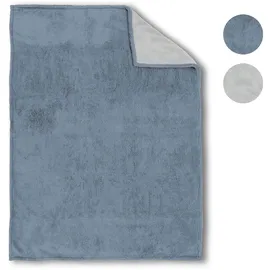 biberna Tagesdecke Sherpa 150 x 200 cm Taubenblau