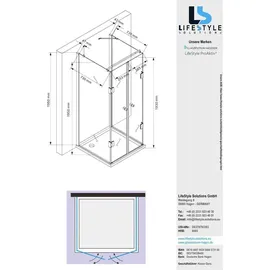 Glaszentrum Hagen Ares Eckdusche mit Drehtür 80 x 80 cm silber transparent inkl. Duschtasse
