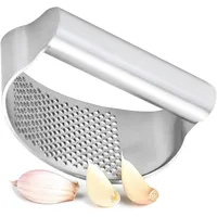 hausleben Knoblauchpresse Edelstahl – Ergonomischer Knoblauchzerkleinerer für müheloses Pressen von Knoblauch & Ingwer | Rostfrei, leicht zu reinigen, kompakt & langlebig