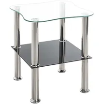 Haku-Möbel Beistelltisch quadratisch Glas silber 40,0 x 40,0 x 47,0 cm, 1 St.