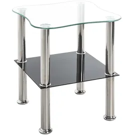 Haku-Möbel Beistelltisch quadratisch Glas silber 40,0 x 40,0 x 47,0 cm, 1 St.