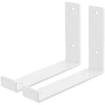 ML-Design 2 Stück Regalhalterung 20x4x14 cm Weiß aus Metall 8 Zoll L-Form
