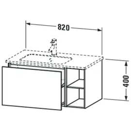 Duravit L-Cube Waschtischunterschrank 1 Auszug, LC619101818