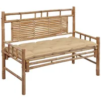 VidaXL Gartenbank mit Auflage 120 cm Bambus