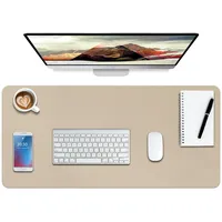 Boutilon Schreibtischunterlage aus Leder, rutschfestes Mauspad, Laptop-Schreibtischunterlage, Büro-Mauspad, wasserdicht, Leder-Schreibtischunterlage für Büro und Zuhause (XL, Beige, 90 x 40 cm)