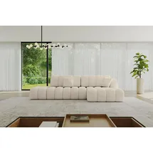 altdecor Ecksofa Cord mit Schlaffunktion 2-Sitzer Beige