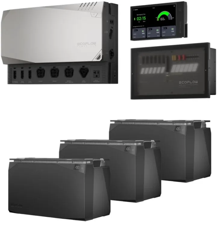 EcoFlow Independence Kit mit Power Hub, Distribution Panel, Monitor, Kabelpaket und Akku im Set 15 kWh