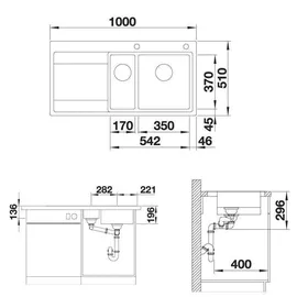 Blanco Divon II 6 S-IF rechts edelstahl seidenglanz + Excenterbetätigung + InFino