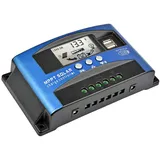 SUNYIMA 30A MPPT SolarLaderegler, Solar Ladegerät Controller mit LCD Display Dual USB mehrere Laststeuerungsmodi, MPPT technischer maximaler Ladestrom (30A)