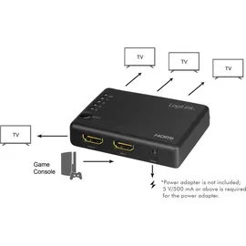 Logilink HDMI-Splitter 1x4-Port, 4K/30 Hz, HDCP CEC, slim,