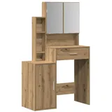 vidaXL LED Schminktisch mit Spiegel Artisan Eiche Holzwerkstoff