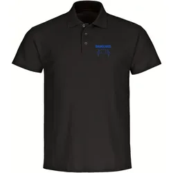 multifanshop Poloshirt - Braunschweig - Herzschlag - Druck blau - Polo