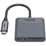 Rapoo 3-in-1 USB-C Kartenleser UCR-3011, grau