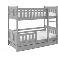 masseno Etagenbett LUCIA 80 x 190 cm Kiefer hellgrau silber
