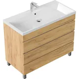 Posseik Waschbecken mit Unterschrank FELLINI 100 eiche gold 100,0 x 48,0 x 83,5 cm