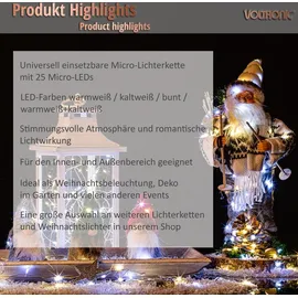 Voltronic LED-Lichterkette Draht 2 m Warmweiß