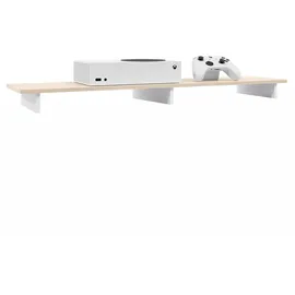 Vladon Game TV-Aufsatz 138,5x9,5x34,5 cm Weiß matt/Creme Hochglanz MDF/Spanplatte