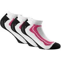 Rohner Socks Rohner Basic Unisex Sneaker Sportsocken, 3er Pack - Sport, Baumwolle Weiß/Pink 35-38