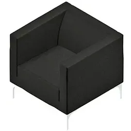 Quadrifoglio Besuchersessel Arte schwarz weiß Stoff, 1 St.