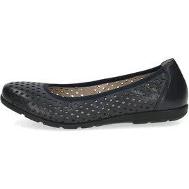 CAPRICE Damen Ballerinas aus Leder Bequem, Blau (Ocean Nappa), 38 EU