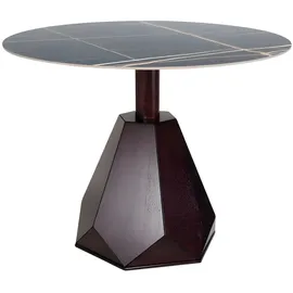 JVmoebel Exklusiver Runder Esstisch 100 x 75 cm braun